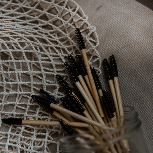 sustainable beauty tools for a professional, intentional service provider. Bamboo handle mascara wands