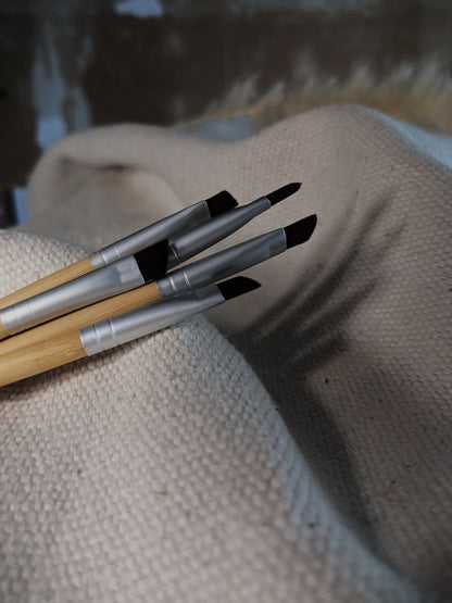 Wood Handled Angled Brow/Eyeliner Brush